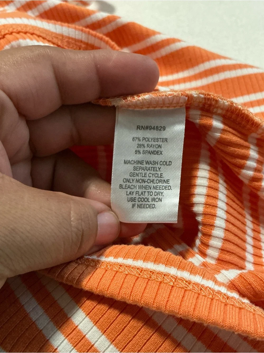 Derek Heart Striped Ribbed Bodycon Tank Dress Orange White Casual Mini Size S